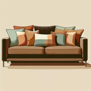 brązowa sofa jakie poduszki