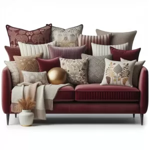 jakie poduszki do bordowej kanapy