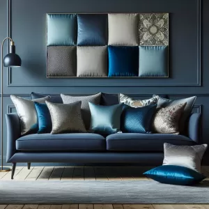 jakie poduszki do granatowej kanapy