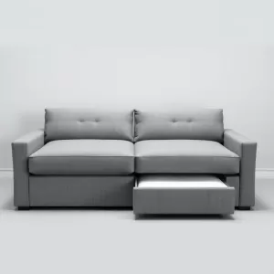 Sofa z funkcją spania codziennego i pojemnikiem na pościel sprężyny kieszeniowe