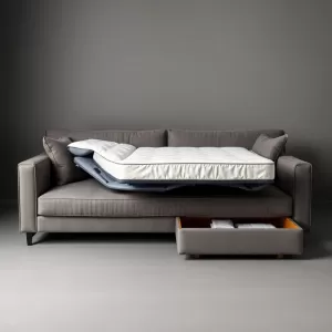 Sofa z materacem i pojemnikiem na pościel