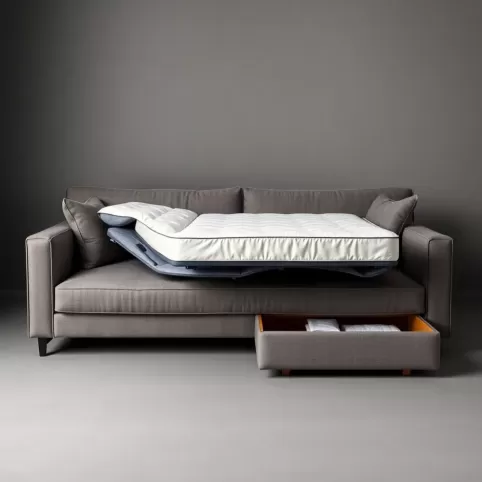 Sofa z materacem i pojemnikiem na pościel